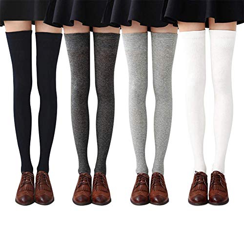 Chalier 4 Paar Overknee Strümpfe Kniestrümpfe Damen Lange Gestreifte Socken Mädchen Thigh High Socks Beinwärmer Schenkel Socken Chalier 4 Paar Overknee Strümpfe Kniestrümpfe Damen Lange Gestreifte Socken Mädchen Thigh High Socks Beinwärmer Schenkel Socken von Chalier