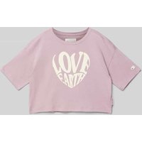 CHAMPION Cropped T-Shirt mit Motiv-Print in Mauve, Größe 140 von Champion