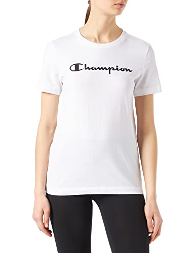 Champion Damen Legacy American Classics Logo Regular S/S T-Shirt, weiß, L von Champion