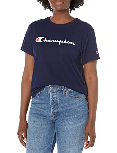 Champion Damen Klassisches T-Shirt, Athletic Navy-y08113, Klein von Champion