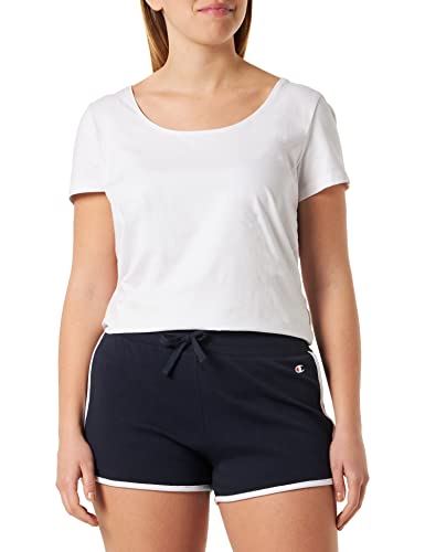 Champion Damen Legacy American Classics Soft Cotton 1x1 Rib Small C-Logo Shorts, Marineblau, S von Champion