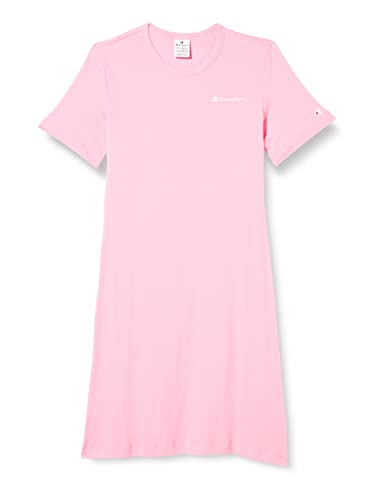 Champion Damen Legacy American Classics Soft Cotton 1x1 Rib Small Logo Slim Kleid, Rosa Acceso, XXL von Champion