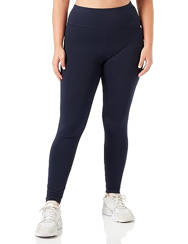 Champion Damen Legacy American Classics W-Cotton Lycra High-Waist Cropped Leggings, Marineblau, XS von Champion