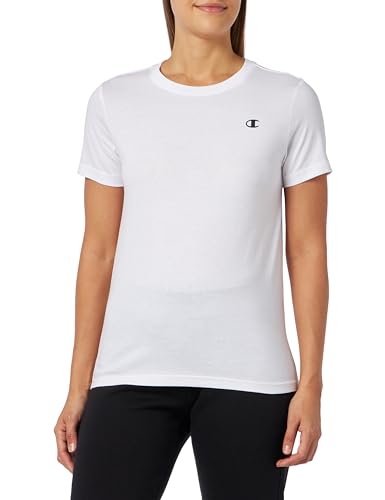 Champion Damen Legacy Basics W-Light Cotton Jersey S-s Regular Crewneck T-Shirt, Weiß, Small von Champion