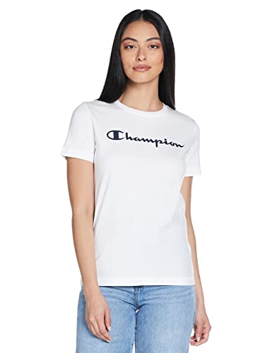 Champion Damen T-Shirt Legacy - Classic Logo S/S, Weiß, S von Champion