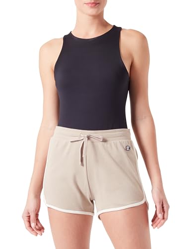 Champion Damen Legacy Icons Tonal Logo W-Soft Cotton 1x1 Rib Shorts, Hellbraun, S von Champion