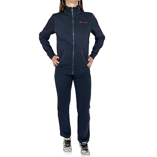 Champion Damen Legacy Sweatsuits Heritage W-Ultraleichtes Powerblend Fleece Hoher Halsausschnitt/Gerader Saum Trainingsanzug, Marineblau, 46 von Champion