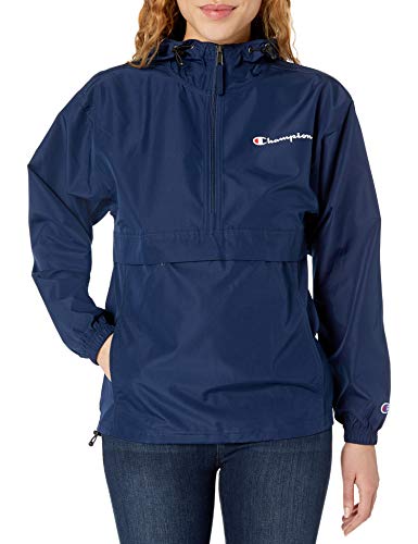 Champion Damen Packbare Jacke, Athletic Navy Small Script, M von Champion