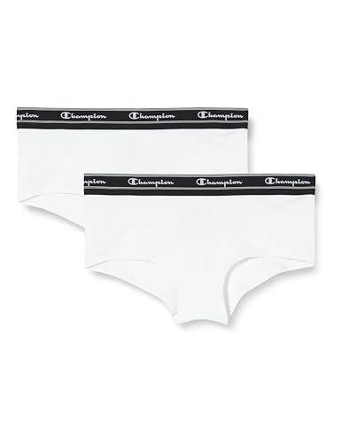 Champion Damen Seasonal Underwear W Script Logo x2 Hipster-Höschen, Bianco/Nero, 38 von Champion