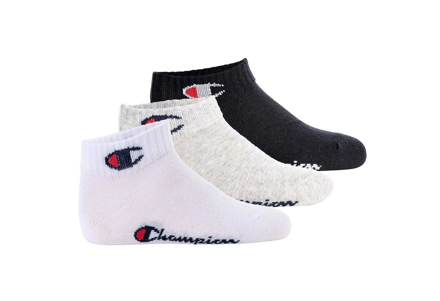 Champion Freizeitsocken Kinder Socken, 3er Pack - Quarter, Logo, einfarbig von Champion