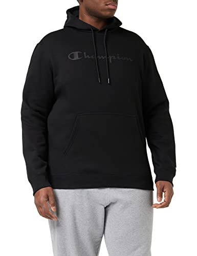 Champion Herren American Classics Fall Fleece Big Logo Kapuzenpullover, Schwarz, M von Champion