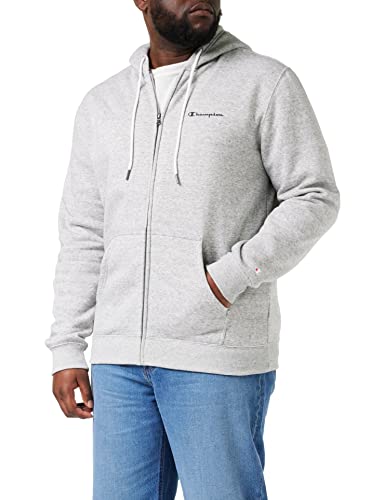 Champion Herren American Classics Small Script Logo Full Zip Kapuzenpullover, Grau, M von Champion