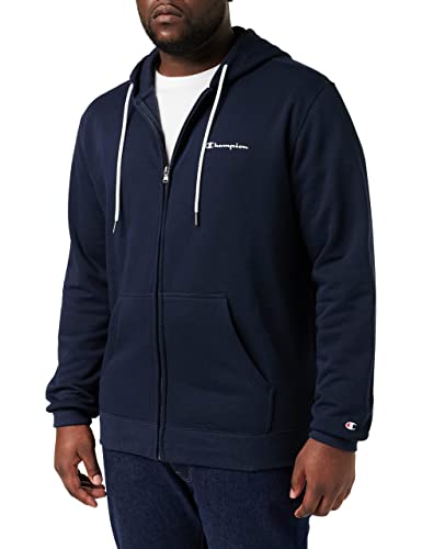 Champion Herren American Classics Small Script Logo Full Zip Kapuzenpullover, Marineblau, M von Champion