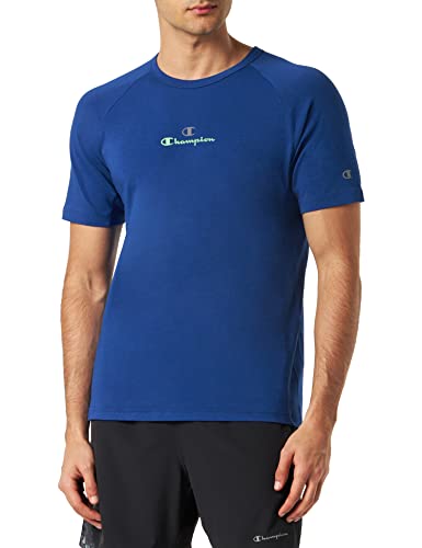 Champion Herren Athletic C-Sport Quick Dry Jersey Metallic C-Logo S/S T-Shirt, Blau (College), XXL von Champion