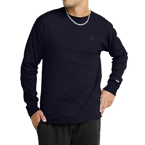 Champion Herren Classic Jersey Long Sleeve T-Shirt, Navy, X-Groß von Champion