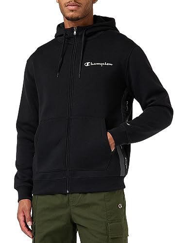 Champion Herren Legacy American Tape-Powerblend Fleece Full Zip Kapuzenpullover, Nero, L von Champion