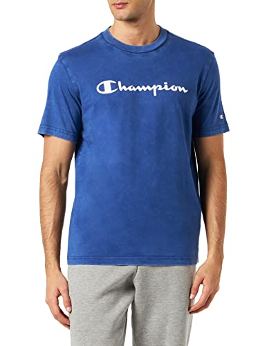 Champion Herren Legacy Old School Logo S/S T-Shirt, Blau (College), Small von Champion