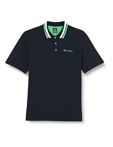 Champion Herren Legacy Polo Gallery Special Light Cotton Piqué Neon Spray Polohemd, Marineblau, 56 von Champion