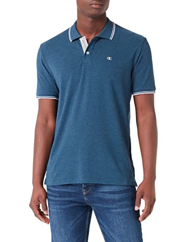 Champion Herren Legacy Poloshirt Gallery Light Cotton Piqué C-Logo Polohemd, Blau Grau, Large von Champion