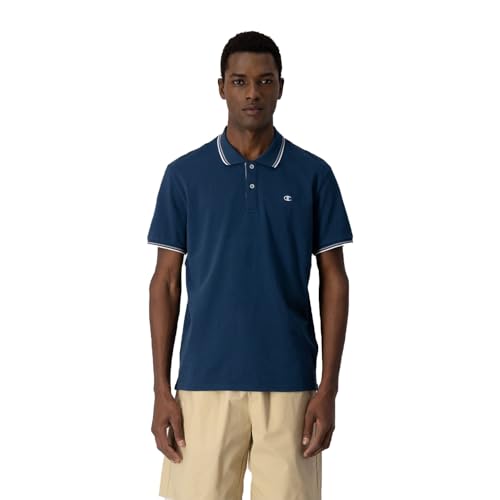 Champion Herren Legacy Poloshirt Gallery Light Cotton Piqué C-Logo Polohemd, Petrol, Medium von Champion