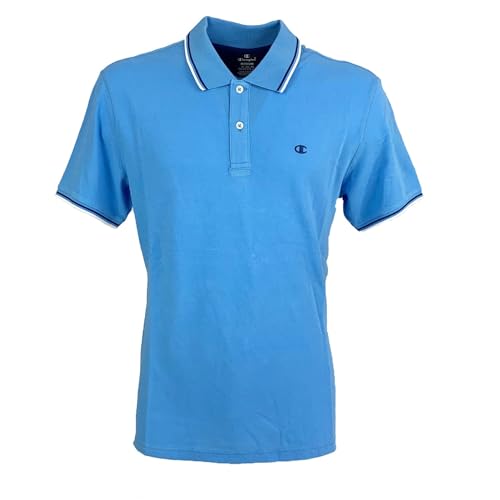 Champion Herren Legacy Poloshirt Gallery Light Cotton Piqué C-Logo Polohemd, hellblau, XXL von Champion