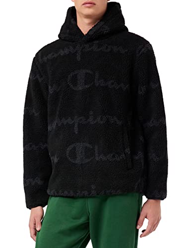 Champion Herren Polar Allover Kapuzenpullover, Schwarz, S von Champion