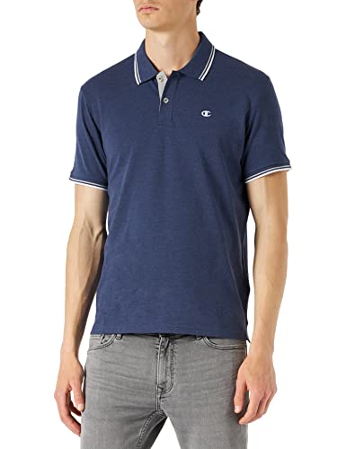 Champion Herren Polo Gallery C-Logo Polohemd, Blau Melange, XL von Champion