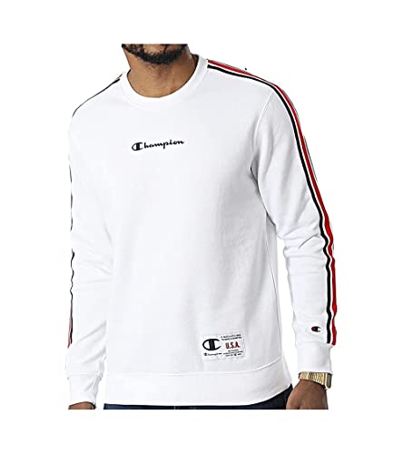 Champion Herren Sport Tech Crewneck Kapuzenpullover, Weiß, S von Champion