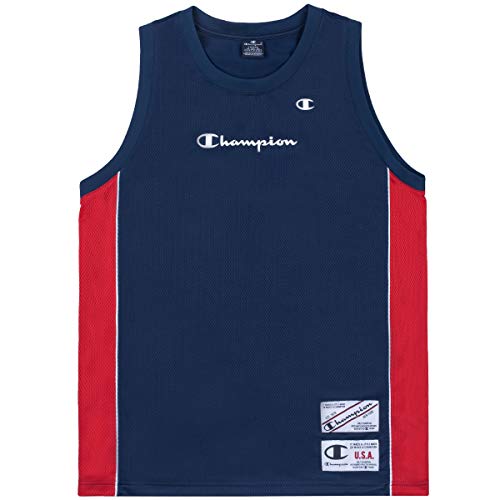 Champion Herren Tanktop Tank Top 215926, Farbe:blau (mnb)/rot (Htr)/weiß (wht), Größe:M von Champion