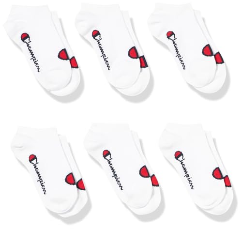 Champion Unisex – Kinder und Jugendliche Core Socks Junior 6PP Sneaker Innensocken, Weiß, 31-34 von Champion