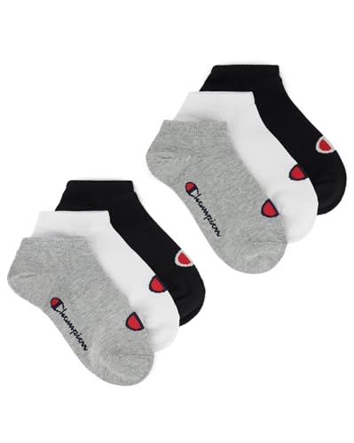 Champion Unisex – Kinder und Jugendliche Core Socks Junior 6PP Sneaker Innensocken, Hellgrau Meliert, 31-34 von Champion