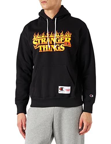 Champion Unisex X Stranger Things Felpa Con Cappuccio Kapuzenpullover, Schwarz (Kk003), S von Champion