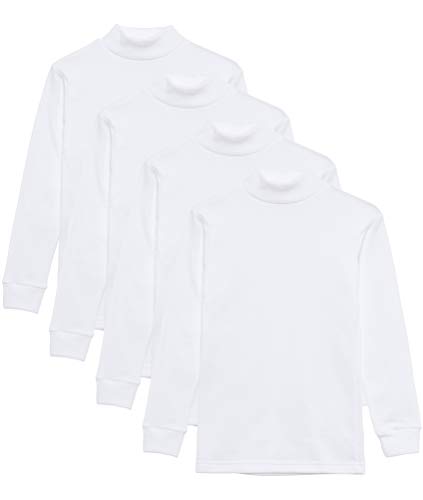 Channo Thermo-Oberteil für Jungen - Grundlegendes Langarm-T-Shirt mit Stehkragen für Mädchen - Packung mit 4, Weiß, 6 Jahre Channo Thermo-Oberteil für Jungen - Grundlegendes Langarm-T-Shirt mit Stehkragen für Mädchen - Packung mit 4, Weiß, 6 Jahre von Channo