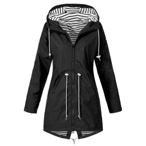 Regenjacke Damen Wasserdicht Winddichter Atmungsaktiv Regenmantel Regenparka mit Kapuze Leichte Dünne Windbreaker Übergangsjacke Große Größen Fahrrad Windjacke Trenchcoat Wandern Sommerjacke S-5XL Regenjacke Damen Wasserdicht Winddichter Atmungsaktiv Regenmantel Regenparka mit Kapuze Leichte Dünne Windbreaker Übergangsjacke Große Größen Fahrrad Windjacke Trenchcoat Wandern Sommerjacke S-5XL von Chanpning