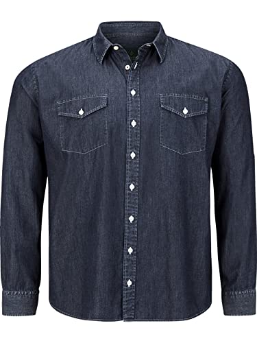 Charles Colby Herren Jeanshemd Duke Daire dunkelblau 5XL (XXXXXL) - 51/52 von Charles Colby