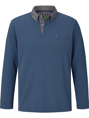 Charles Colby Herren Langarm-Poloshirt Duke Brennan blau 2XL (XXL) - 60/62 von Charles Colby