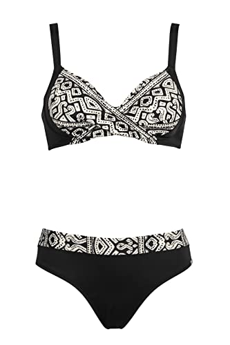 Charmline Bikini 2090 Tribal Sign (as3, Cup_Band, Numeric_40, d, Standard, Black-Offwhite, 40/D) von Charmline