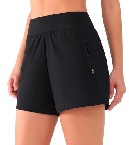 Charmo Badeshorts Damen Schwimmshorts High Waist Badehose Frauen Sommer Bikini Shorts Kurze Boardshorts mit Innenslip Taschen Schwarz Charmo Badeshorts Damen Schwimmshorts High Waist Badehose Frauen Sommer Bikini Shorts Kurze Boardshorts mit Innenslip Taschen Schwarz von Charmo