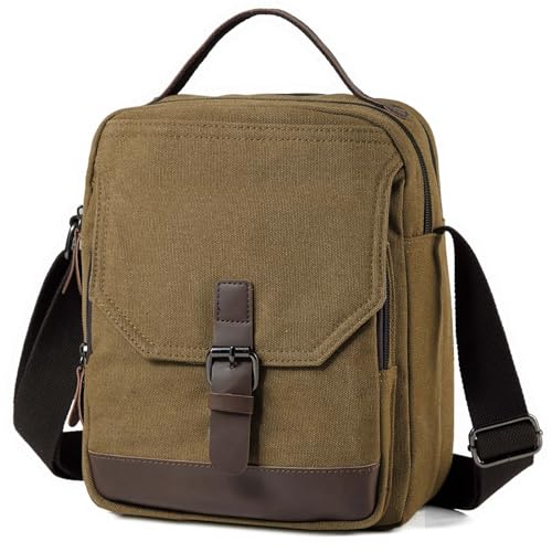 Chase Chic Herren-Umhängetasche, wasserdichte kleine Tasche mit 2 Fächern, Anti-Diebstahl-Kuriertaschen mit Druablem Griff für Tablet von Chase Chic