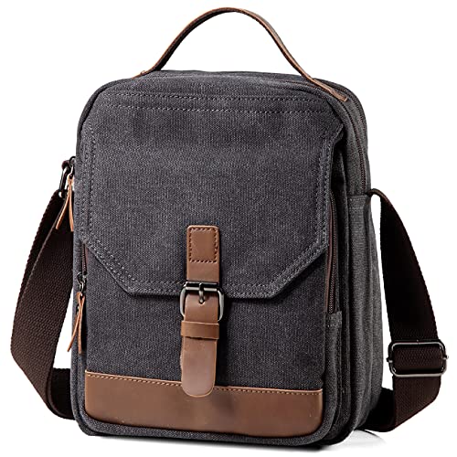 Chase Chic Herren-Umhängetasche, wasserdichte kleine Tasche mit 2 Fächern, Anti-Diebstahl-Kuriertaschen mit Druablem Griff für Tablet von Chase Chic