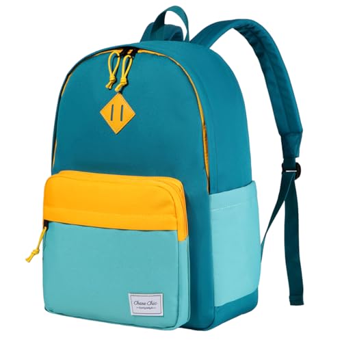 Chase Chic Kinder Rucksack - Leichter, wasserabweisender Schulranzen für Jungen und Mädchen, ideal für Reisen und Kindertagesstätten Türkis von Chase Chic