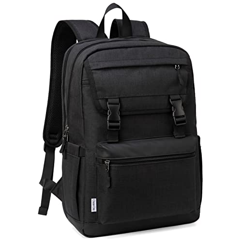 Chase Chic Schulrucksack Teenager, Wasserdichte 15.6" Laptop Rucksack mit verdickten und atmungsaktiven Schultergurten, Großer Reiserucksack mit zwei Fächern für Damen Herren (Schwarz) von Chase Chic