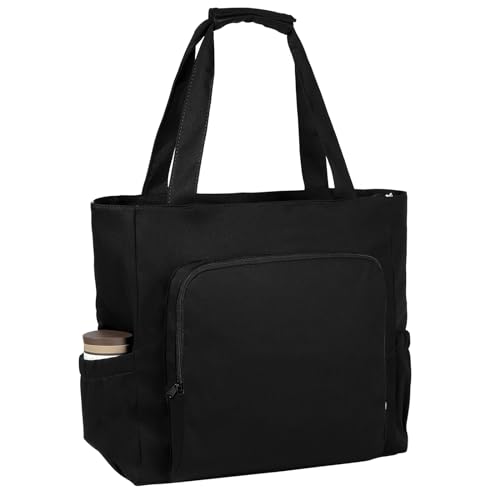 Chase Chic Strandtasche mit Reißverschluss, Große wasserdichte Sanddicht Sommer Schwimmbad Badetasche Damen, Modischer Shopper Handtasche für Reisen（Schwarz） von Chase Chic