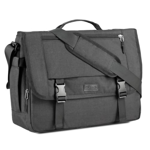 Chase Chic Herren Umhängetasche Aktentasche, Wasserdichte Laptoptasche Für 15,6 Zoll Laptop, Kuriertasche Arbeitstasche Messenger Bag Arbeit Alltag, Schwarz. von Chase Chic