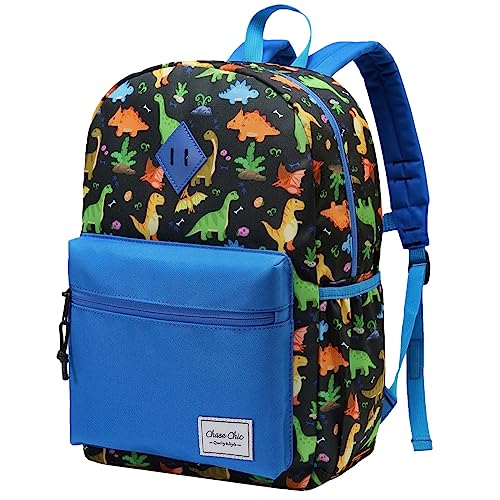 Chase Chic Kinderrucksack Jungen, Leichter und Süßer Dinosaurier-Schulrucksack mit Brustgurt, Geeignet für Kinder ab 3 Jahren von Chase Chic