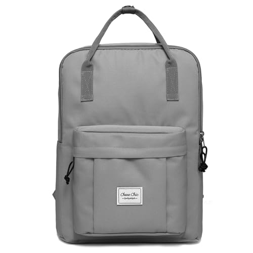 Chase Chic Schulrucksack für Teenager Mädchen, leichter und wasserdichter Schulrucksack, Multifunktions Schulrucksack für Reisen/Ausflüge/Universität/Schule S-Grau von Chase Chic