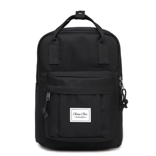 Chase Chic Schulrucksack für Teenager Mädchen, leichter und wasserdichter Schulrucksack, Multifunktions Schulrucksack für Reisen/Ausflüge/Universität/Schule Schwarz von Chase Chic