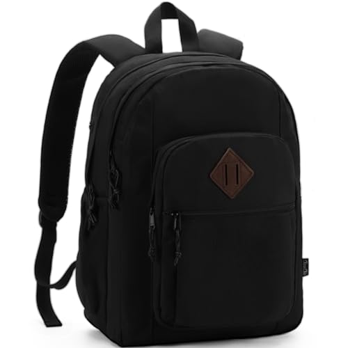 Chase Chic Rucksack Herren, 15 Zoll Laptop Rucksack, Wasserdichter Großer Rucksack mit Kopfhöreranschluss für Schule/Reise, Schwarz von Chase Chic