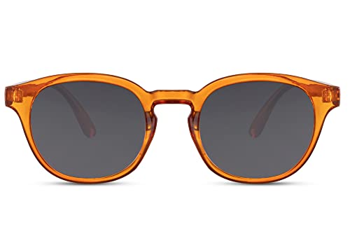 Cheapass Sonnenbrille Vollständig recyceltes transparent/orangefarbenes, rundes Gestell mit dunklen Gläsern UV400 geschützt Vintage Herren Damen Cheapass Sonnenbrille Vollständig recyceltes transparent/orangefarbenes, rundes Gestell mit dunklen Gläsern UV400 geschützt Vintage Herren Damen von Cheapass