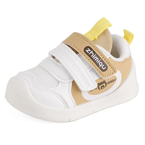 Cheerful Mario 1-3 Jahre Baby Sneaker Baby Jungen Mädchen Lauflernschuhe Kleinkinder Schuhe Atmungsaktiv und Antirutsch Hellbraun 23 EU von Cheerful Mario